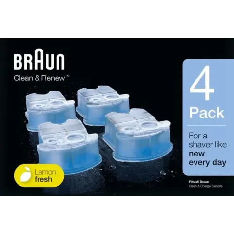 Braun Clean & Renew - 4 stuks - Reinigingsvloeistof Scheerapparaat