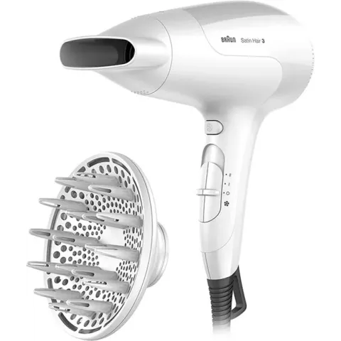 Braun Satin Hair 3 Power Perfection BRHD385E Föhn - 3 temperaturen - 2 snelheden - Extra licht - Coolshot - Diffuser