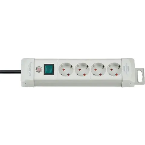 Brennenstuhl 1955540100 Stekkerdoos met schakelaar 4-voudig Wit Randaarde stekker 1 stuk(s)