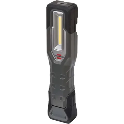 Brennenstuhl Accu handlamp HL A IP54 zaklamp voor buiten met COB (1000 + 200 lm, tot 24 uur verlichtingsduur, LED-werklamp met magneten en haken, inclusief USB-oplaadkabel), zwart