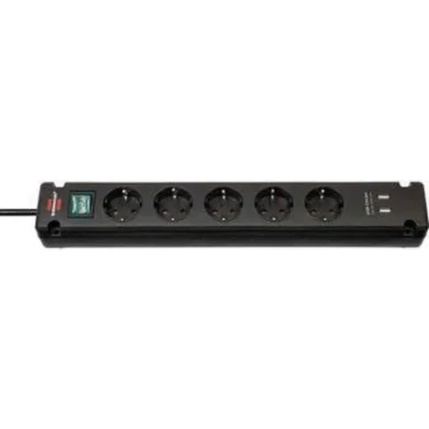 Brennenstuhl Brennenstuhl Brennenstuhl Bremounta Extension Socket 5-way 2x USB black 3m H05VV-F 3G1.5  Zwart