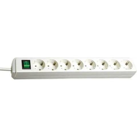 Brennenstuhl Eco-Line stekkerdoos met 8 contacten en schakelaar / wit - 3 meter