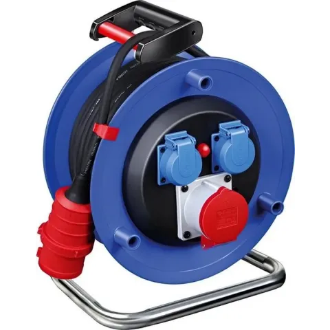 Brennenstuhl Garant CEE 1 IP44 Kabelhaspel voor commerciële en bouwplaatsen (30 m kabel, speciaal kunststof, voor gebruik op bouwplaatsen en continu gebruik buitenshuis, Made in Germany) zwart