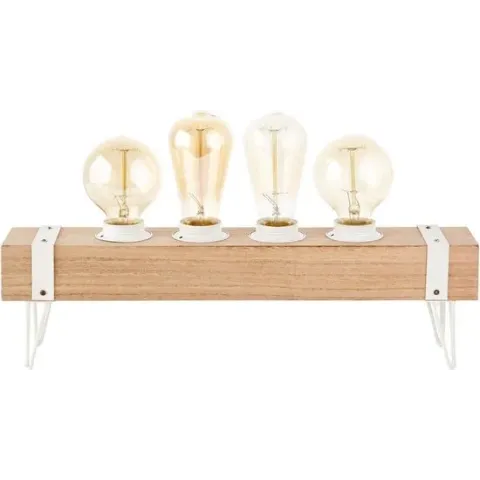 Brilliant Tafellamp "Whitewood"  4-lichts hout/wit