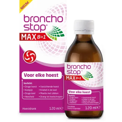 Bronchostop hoestdrank MAX 8-in-1  - Hoestdrank voor elke hoest - 120 ml