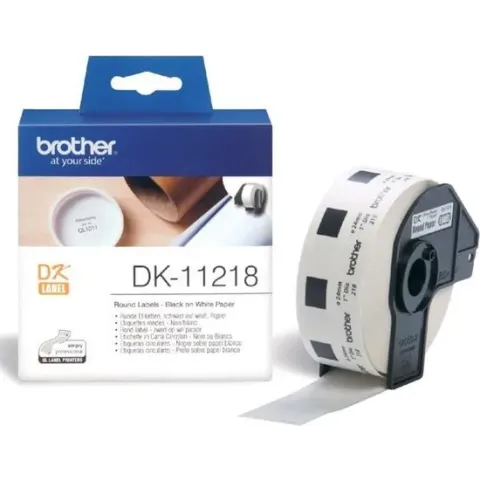 Brother DK-11218 Round Labels Wit