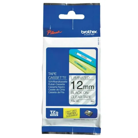 Brother Tape Zwart Op Helder Tze-131 12mm