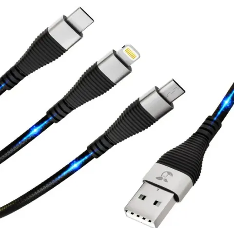 Brothers4Change 3-in-1 Oplaadkabel - 1 meter - USB-C/Lightning/Mirco-USB - Samsung en Iphone oplaadkabel