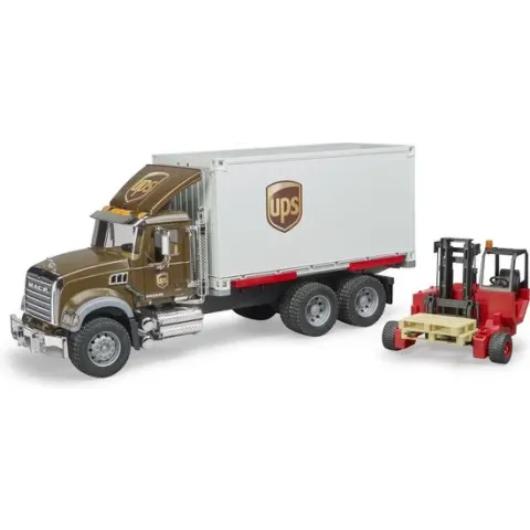 Bruder 2828 Mack UPS Vrachtwagen Met Heftruck