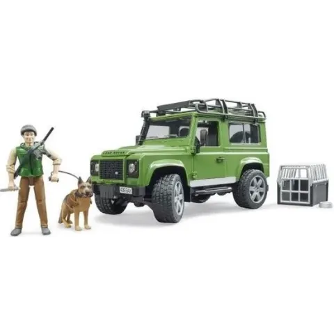 Bruder LR Defender Station met boswachter en hond - 2587