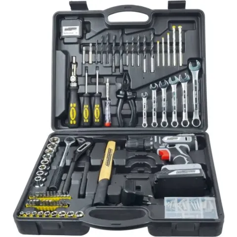 Brüder Mannesmann 75-delige Gereedschapsset met accuboor 20 V, 1,3 Ah