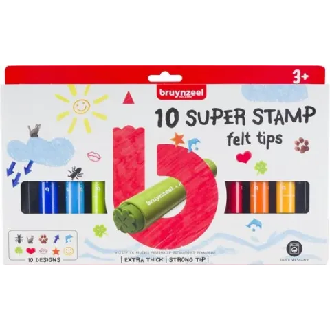 Bruynzeel Kids - 10 super stempelstiften