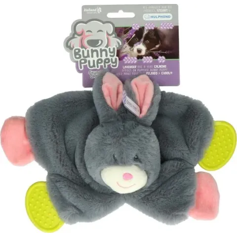 Bunny Puppy Crunchy Chew Grijs&Roze - - 33x23x5 cm