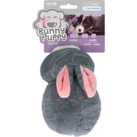 Bunny Puppy Puppy Chubby Grijs&Roze - - 23x13x9 cm