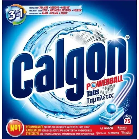 Calgon 3 in 1 Powerball Tabs Wasmachine Reiniger en Anti kalk - 75 Tabletten