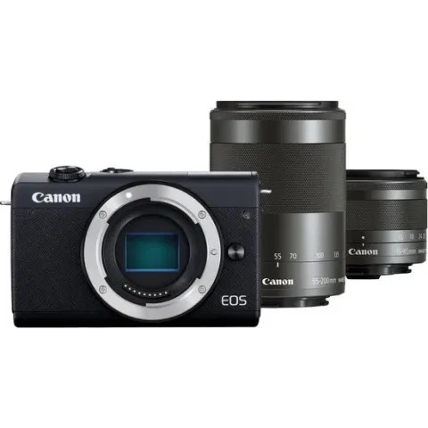 Canon EOS M200 + 15-45mm IS STM + 55-200mm IS STM - Zwart