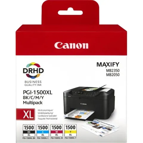 Canon Multipack PGI-1500XL Zwart, Geel, Cyaan, Magenta