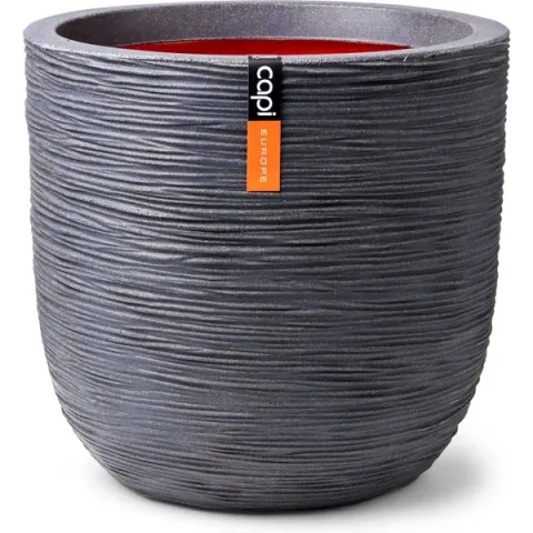 Capi Europe - Bloempot bol Rib NL 43x41 donkergrijs