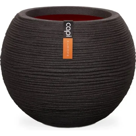 Capi Europe - Vaas bol Rib NL - 62x48 - Zwart - Voor binnen en buiten - KBLR271