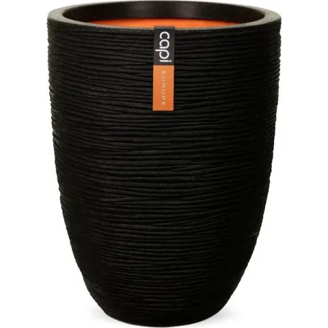 Capi Pot Vaas - Nature Rib - Zwart - Ø36cm