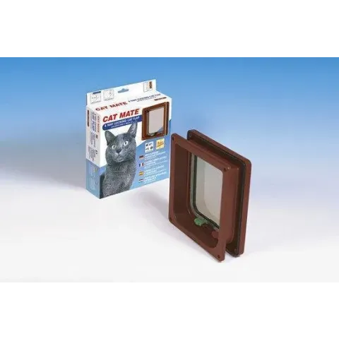 Cat Mate 235 Kattenluik - 4  standen - Bruin