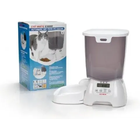 Cat Mate Voederautomaat C3000 - Wit - 22 x 22 x 34cm