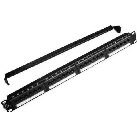 Cat.6 24 port patch panel with rear cable management