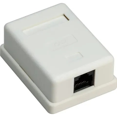 CAT6 Gigabit netwerk uitvoerdoos/montagedoos met 1 RJ45 poort / wit