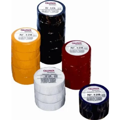 Cellpack zelfklevende tape 128, PVC, zwart, (lxb) 10mx15mm, UV-bestendig, isol