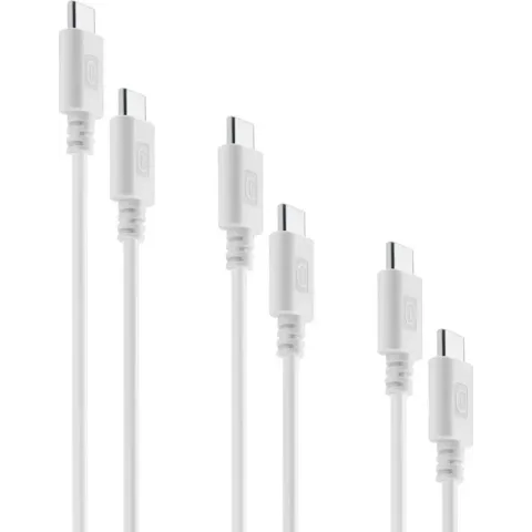 Cellularline - Datakabel multipack, 3x usb-c naar usb-c, wit