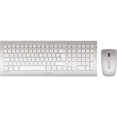 CHERRY DW 8000 toetsenbord RF Draadloos QWERTY Amerikaans Engels Zilver, Wit
