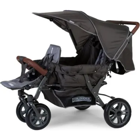 CHILDHOME - NIEUWE TRIPLET WANDELWAGEN ANTRACIET +RC