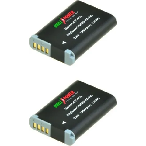 ChiliPower Canon NB-12L camera batterij - 2 stuks verpakking