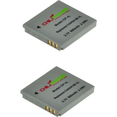 ChiliPower Canon NB-4L camera batterij - 2 stuks verpakking