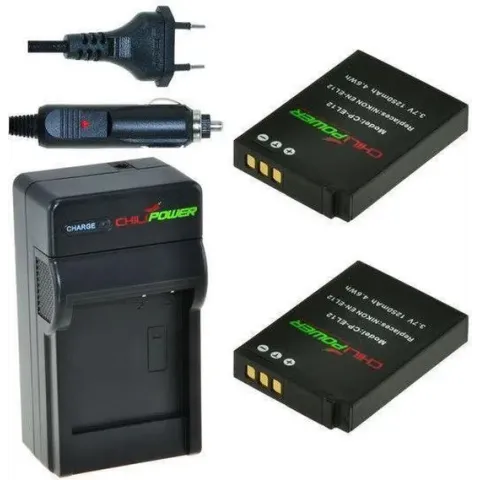 ChiliPower EN-EL12 Nikon Kit - Camera Batterij Set