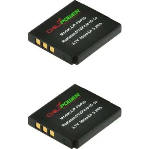 ChiliPower Fuji NP-50 camera batterij - 2 stuks verpakking