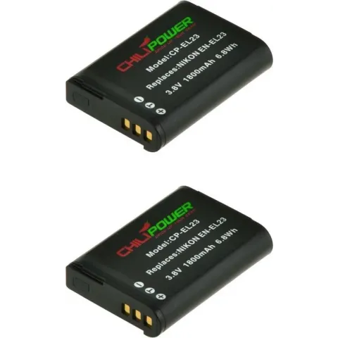 ChiliPower Nikon EN-EL23 camera batterij - 2 stuks verpakking