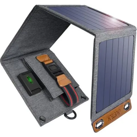 Choetech uitvouwbare Solar Charger met 4 panelen –  1 USB laadpoort - 14W – 2.4A max