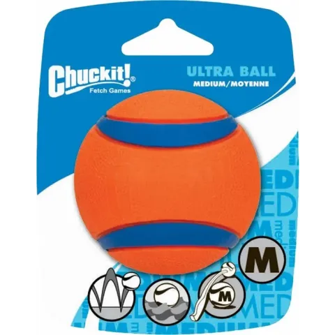 Chuckit! Ultra Bal M - Hondenspeelgoed - Oranje -  6,5 cm