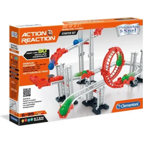 Clementoni - Actie & Reactie Starter Set - Constructiespeelgoed STEM Knikkerbaan - Experimenteerset