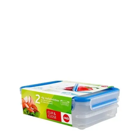 Clip & Close Systeem Broodbeleg Bewaardoos - 2 x 0,6 l