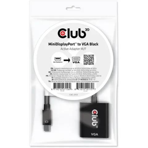 Club 3D Mini DisplayPort naar VGA Active Adapter