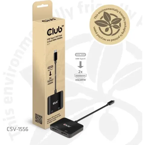 CLUB3D USB Type C MST Hub to Dual HDMI 4K60Hz M/F