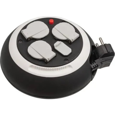 Comfort-Line kabelhaspel met USB zwart/wit 3m H05VV-F 3G1,5