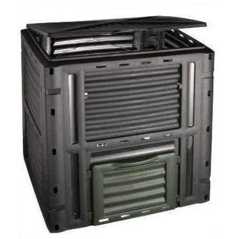 Compost Afval GFT Bak - PVC - Zwart - 450 Liter - Vierkant