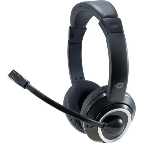 Conceptronic POLONA 01B Headset USB Kabelgebonden Over Ear Zwart