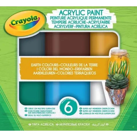 Crayola Acryl verf Aarde tinten - 6st.