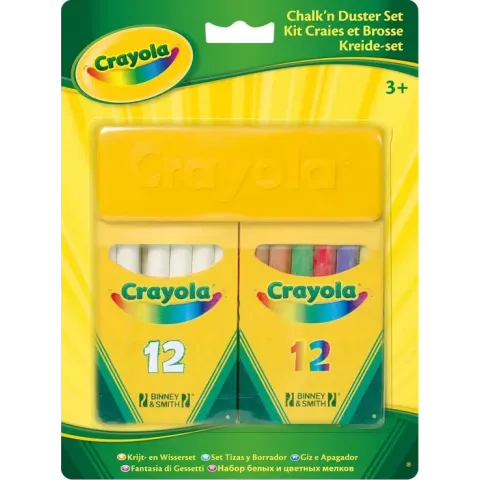 Crayola Bordkrijt (wit en gekleurd) met wisser