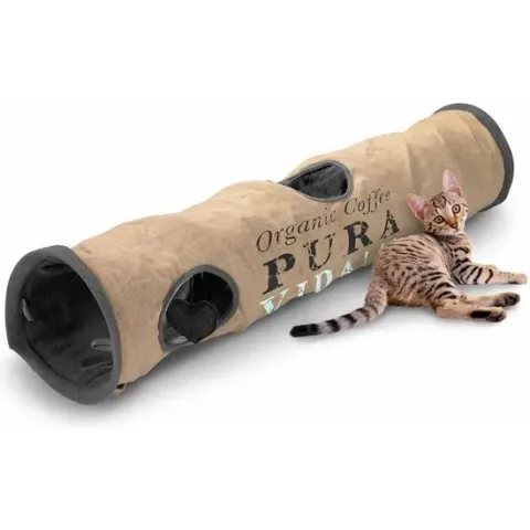 D&D Pura Vida Kattentunnel  - Beige - Kattenspeelgoed - 120 x 25 x 25 cm