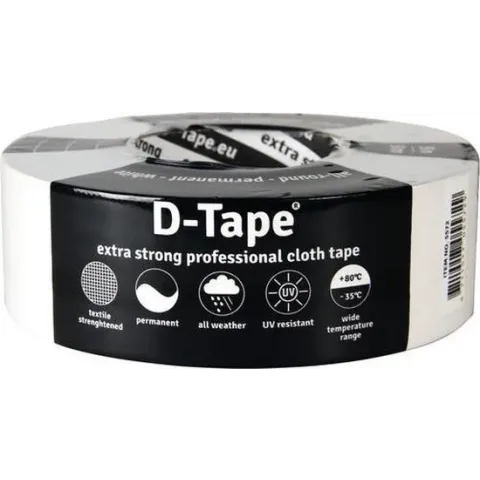 D-Tape Extra sterke proffesionele Cloth tape wit 50m x 50mm